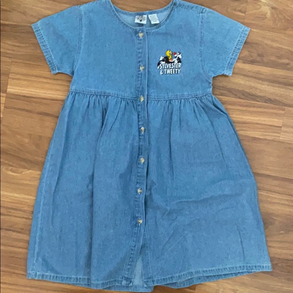Tweety and Sylvester denim dress